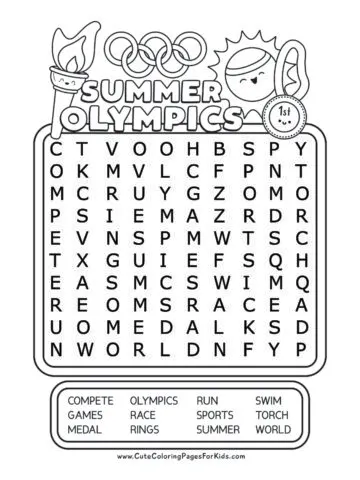 word search puzzle sheet with the words 