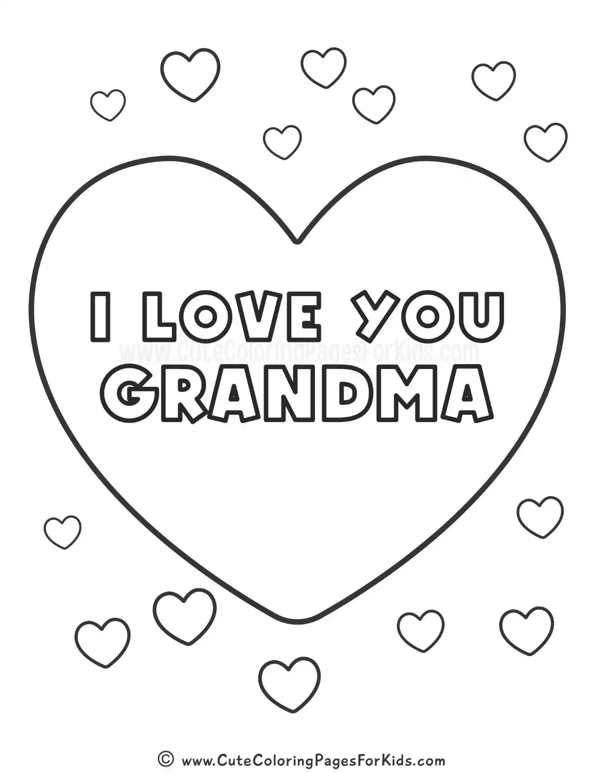 i love you grandma coloring page