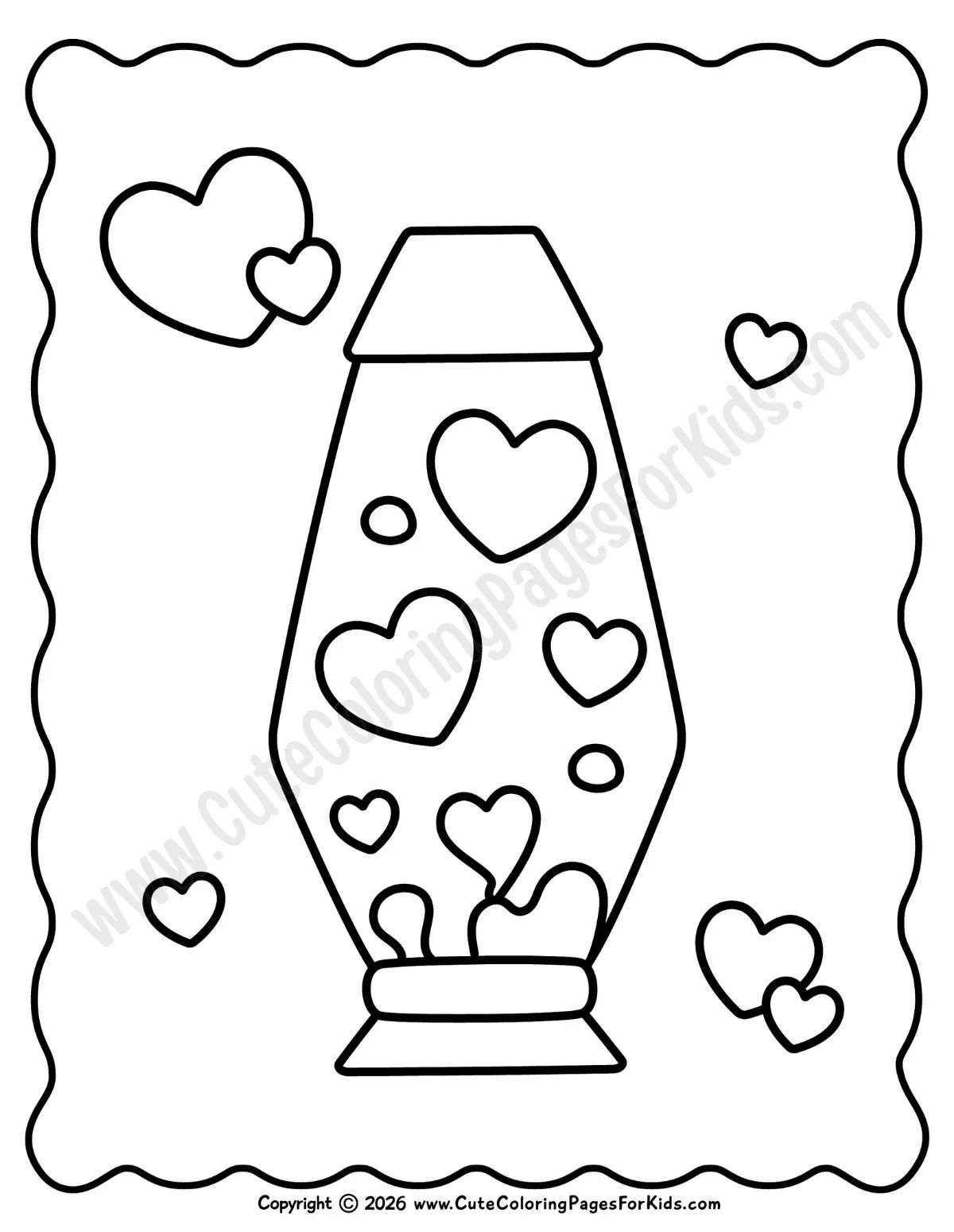 heart lava lamp coloring page