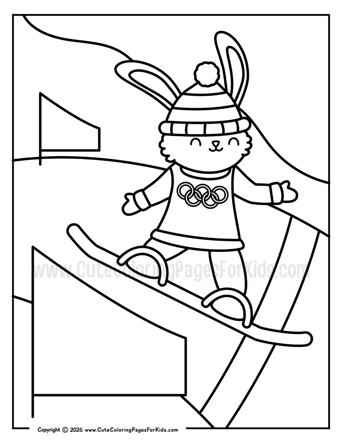 olympic snowboard cross coloring page